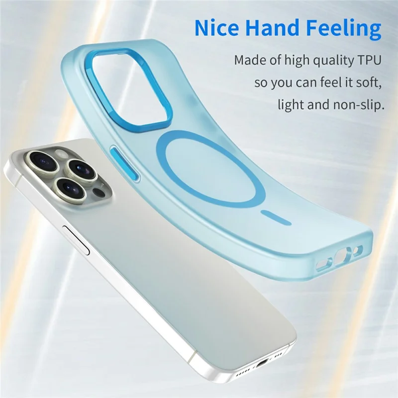 For iPhone 16 Pro Max Case Compatible with MagSafe TPU + PC Slim Matte Translucent Phone Cover - Blue