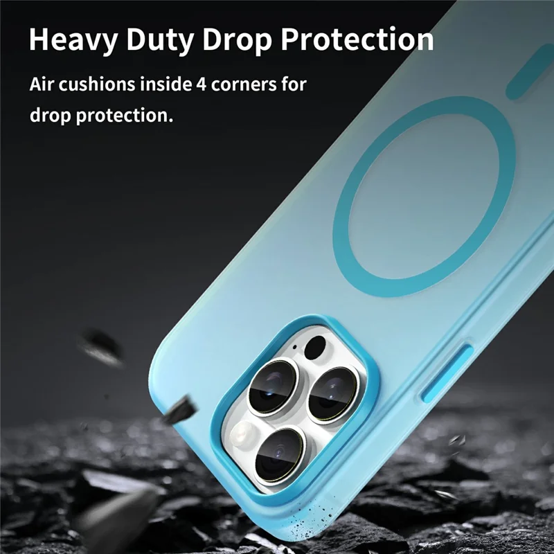 For iPhone 16 Pro Max Case Compatible with MagSafe TPU + PC Slim Matte Translucent Phone Cover - Blue