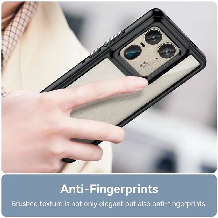 For Motorola Edge 50 Ultra 5G / Moto X50 Ultra 5G Case TPU +Acrylic Protective Clear Phone Cover - Black