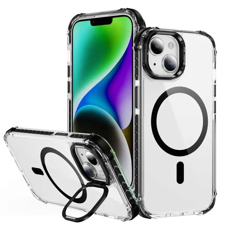 Per Iphone 14 Case Con Copertina Telefonica a Prova di Drop-drop Con Cavendario Compatibile Con Magsafe - Nero
