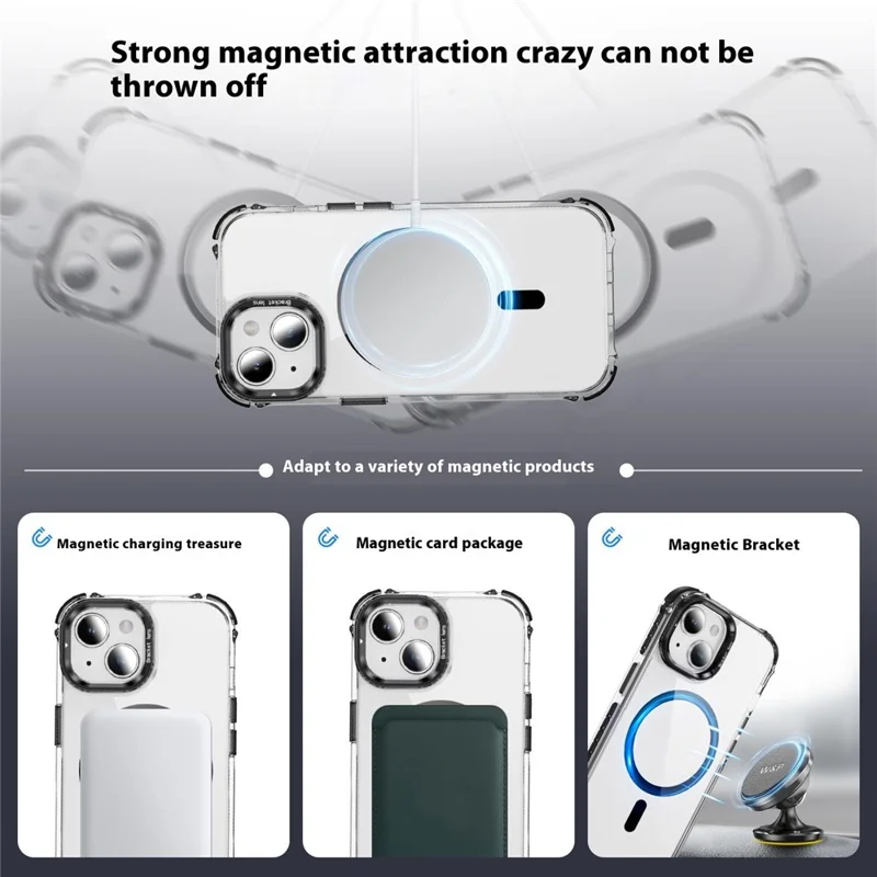 Per Iphone 14 Case Con Copertina Telefonica a Prova di Drop-drop Con Cavendario Compatibile Con Magsafe - Nero