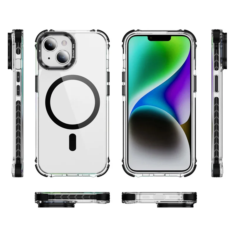 Per Iphone 14 Case Con Copertina Telefonica a Prova di Drop-drop Con Cavendario Compatibile Con Magsafe - Nero