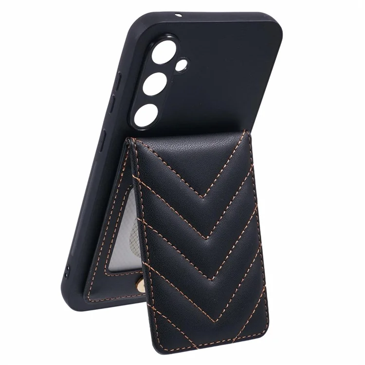 Для Samsung Galaxy S24 fe Chase Case Case Rombus Card Card Bag с Блокировкой RFID -стенки - Черный
