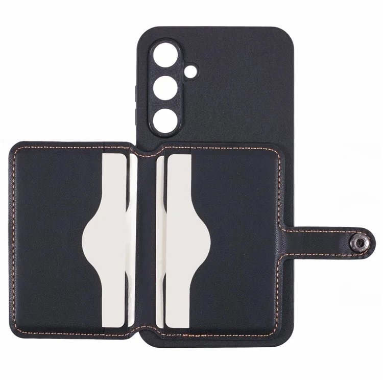 Für Samsung Galaxy S23 fe Phone Case Adhäsive Kartenbeutelfarbe Mit Kickstand-braun