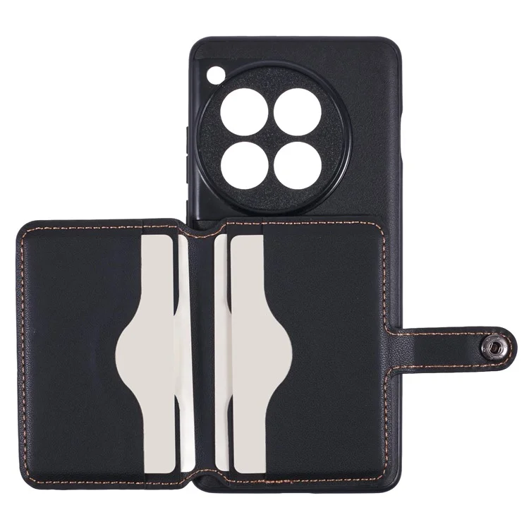 Für OnePlus 12 5G Phone Case Adhäsive Kartenbeutelfarbe Mit Kickstand - Grau