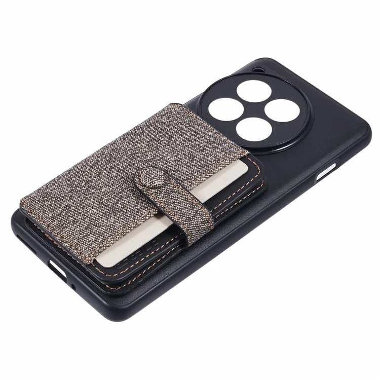 Für OnePlus 12 5G Phone Case Adhäsive Kartenbeutelfarbe Mit Kickstand - Grau