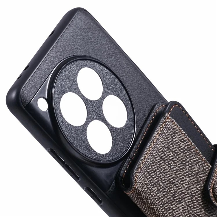 Für OnePlus 12 5G Phone Case Adhäsive Kartenbeutelfarbe Mit Kickstand - Grau