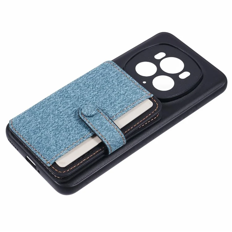 For Honor Magic6 Pro 5G Phone Case Adhesive Card Bag Color Matching with Kickstand - Blue