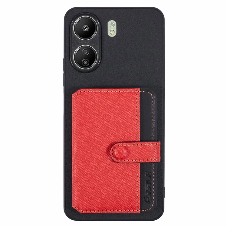 Для Xiaomi Redmi 13c 4g / 5G Chace Case Case Card Card Matching с Кипкой - Красный