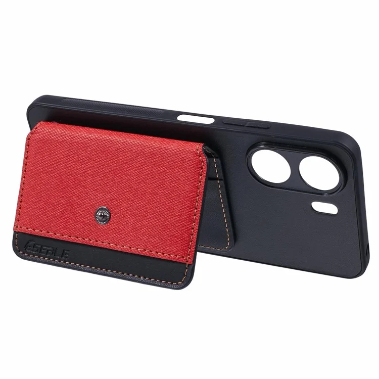Для Xiaomi Redmi 13c 4g / 5G Chace Case Case Card Card Matching с Кипкой - Красный