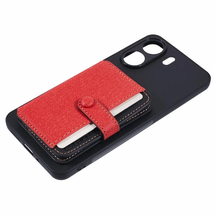 Для Xiaomi Redmi 13c 4g / 5G Chace Case Case Card Card Matching с Кипкой - Красный