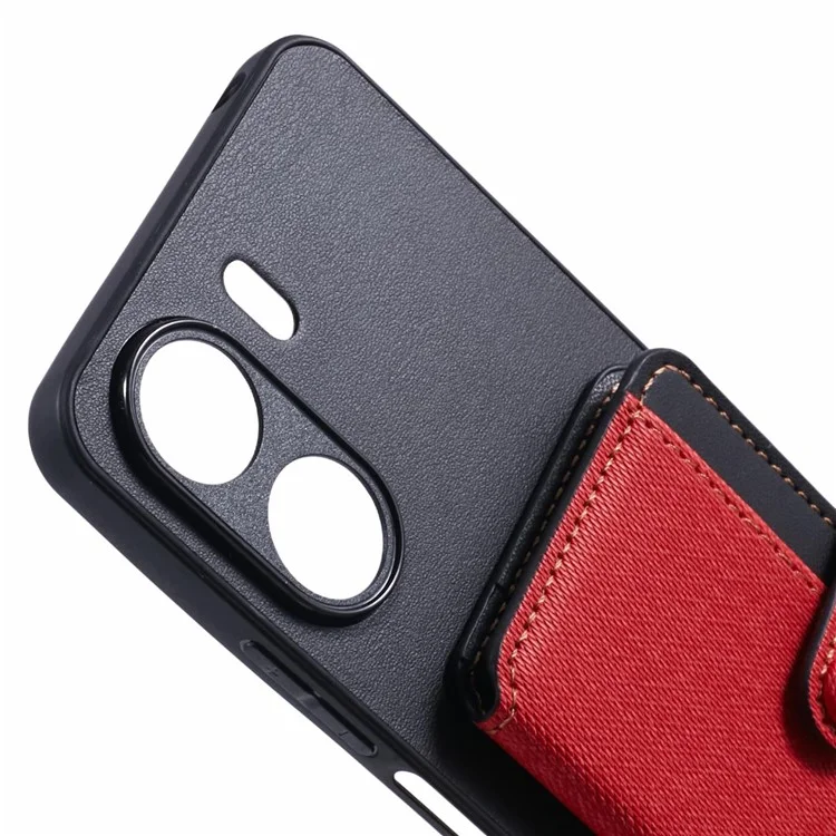 Для Xiaomi Redmi 13c 4g / 5G Chace Case Case Card Card Matching с Кипкой - Красный