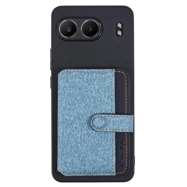 For OnePlus Nord 4 Phone Case Adhesive Card Bag Color Matching with Kickstand - Blue