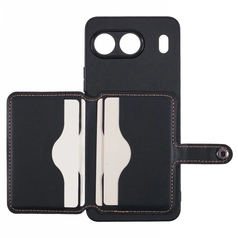 For OnePlus Nord 4 Phone Case Adhesive Card Bag Color Matching with Kickstand - Brown