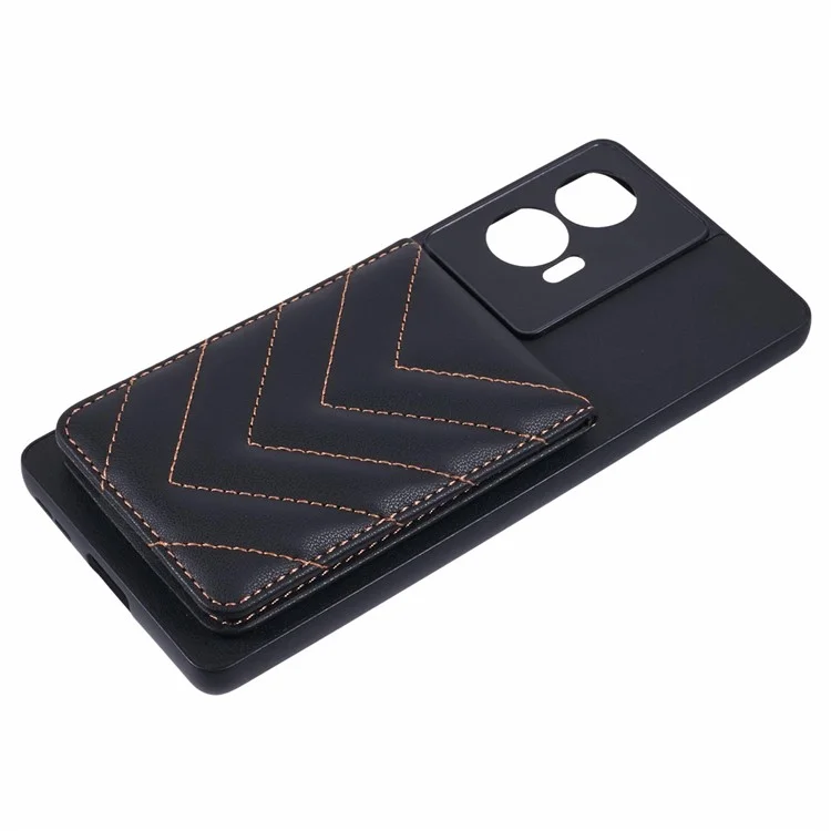 Для Motorola Edge 50 Fusion 5G Chace Case Case Case Adherse Card Card Bag с Блокировкой RFID -стрит - Черный