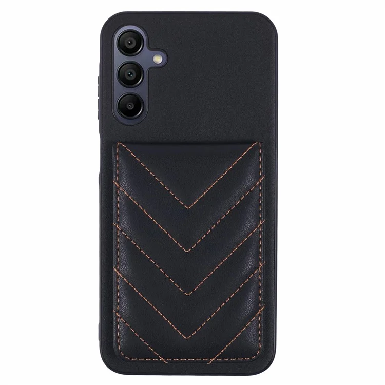 Pour Samsung Galaxy A25 5G (global) (161,0 x 76,5 x 8,3 Mm) Case de Téléphone Rhombus Adhesive Carte Sac Avec Blocage RFID Kickstand - Noir