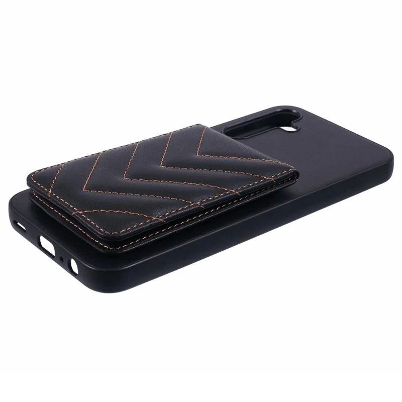 Для Samsung Galaxy A15 4G / 5G Телефона Case Case Rombus Card Card Back с Блокировкой RFID -rfid - Черный