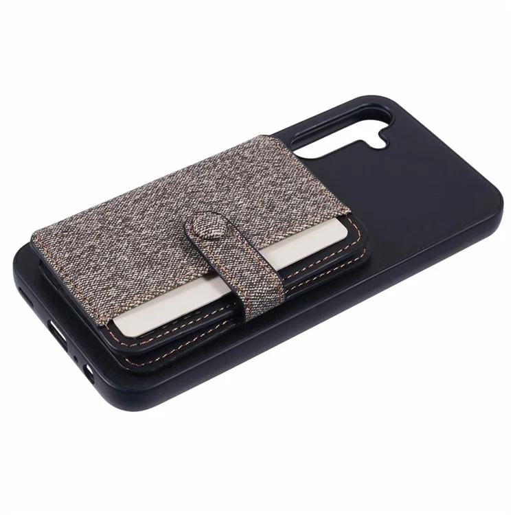 Para o Samsung Galaxy A15 5G / 4G Case Telefone Casa de Carto de Cartão Coma Comprimento Com Kickstand - Cinza