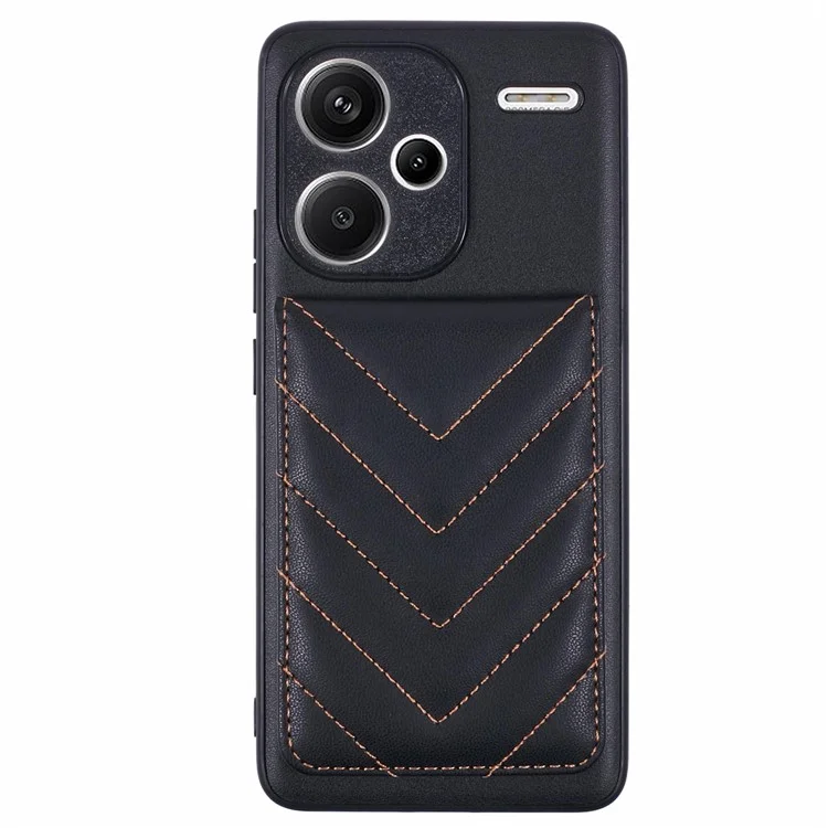 Для Xiaomi Redmi Note 13 Pro+ 5G Chace Cash Case Rombus Card Card Bag с Блокировкой RFID -стрит - Черный