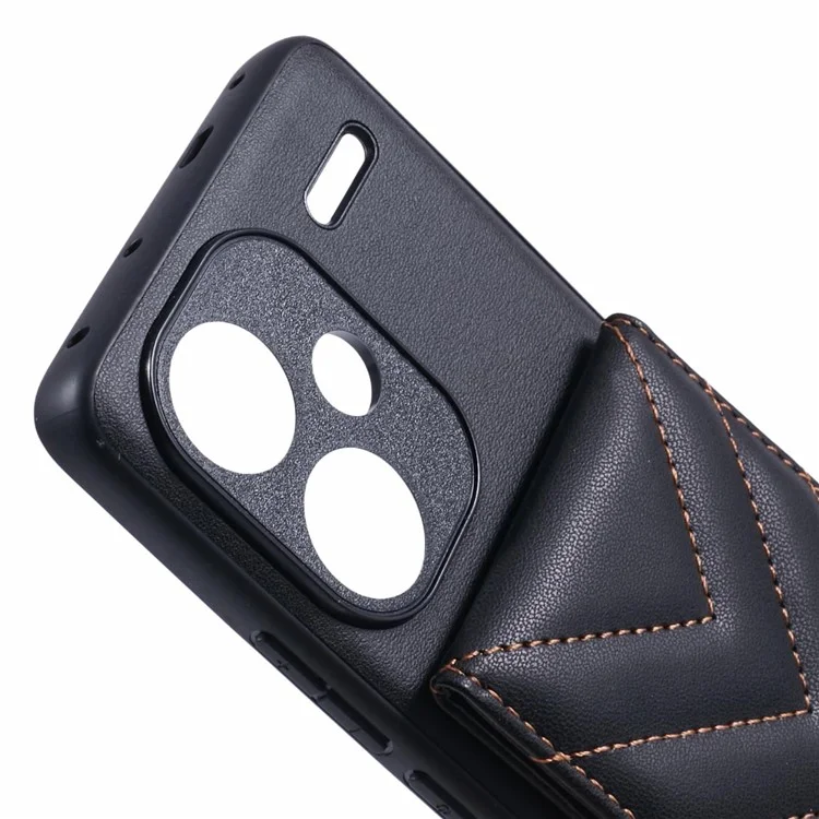 Для Xiaomi Redmi Note 13 Pro+ 5G Chace Cash Case Rombus Card Card Bag с Блокировкой RFID -стрит - Черный