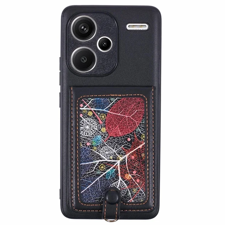 For Xiaomi Redmi Note 13 Pro+ 5G Phone Case with Galaxy Card Bag Kickstand RFID Blocking - A
