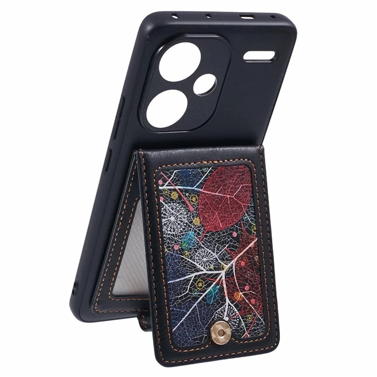 For Xiaomi Redmi Note 13 Pro+ 5G Phone Case with Galaxy Card Bag Kickstand RFID Blocking - A