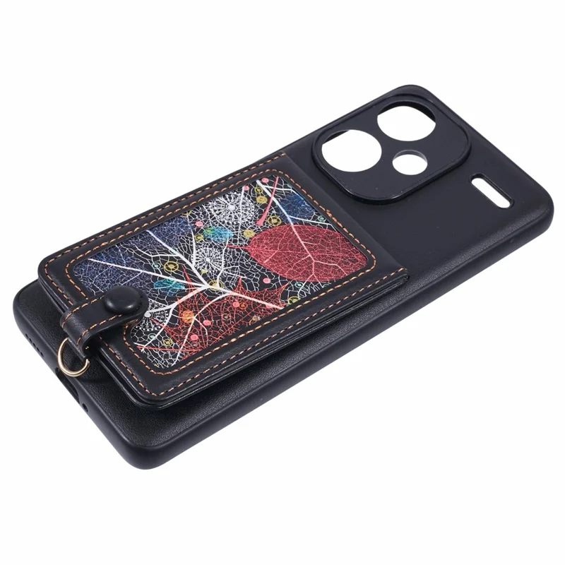 For Xiaomi Redmi Note 13 Pro+ 5G Phone Case with Galaxy Card Bag Kickstand RFID Blocking - A