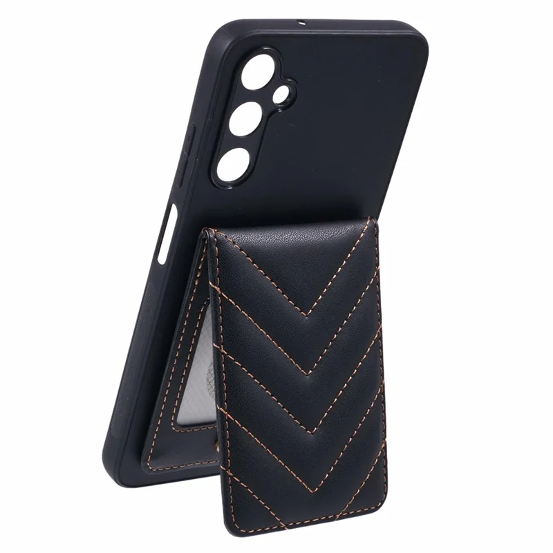 Для Samsung Galaxy A05s 4G Chace Case Case Case Rombus Card Mag с Блокировкой RFID - Черный