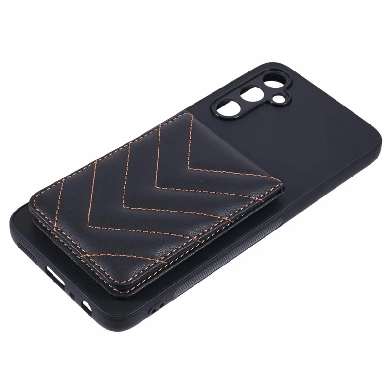 Для Samsung Galaxy A05s 4G Chace Case Case Case Rombus Card Mag с Блокировкой RFID - Черный