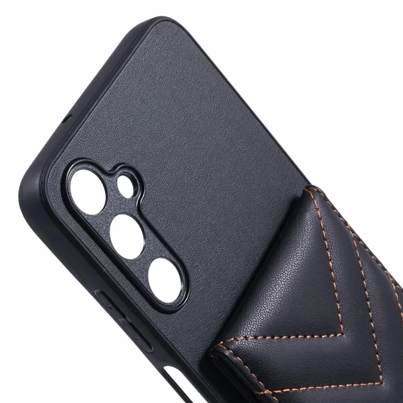 Для Samsung Galaxy A05s 4G Chace Case Case Case Rombus Card Mag с Блокировкой RFID - Черный