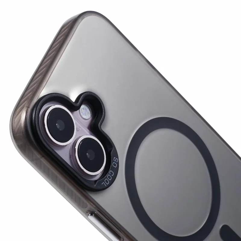 For iPhone 16 Plus Case Compatible with MagSafe Laser Effect TPU+Acrylic Phone Cover - Black