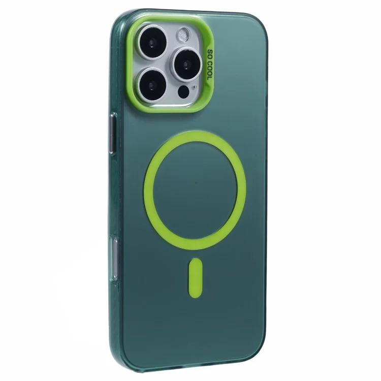 For iPhone 16 Pro Max Case Compatible with MagSafe Laser Effect TPU+Acrylic Phone Cover - Green