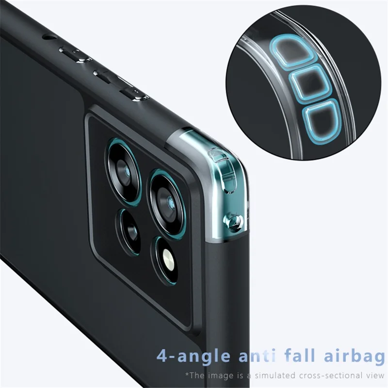 Per Motorola Edge 50 5G Case Skin-Touch TPU+PC Matte Phone Shell, Transparent Black