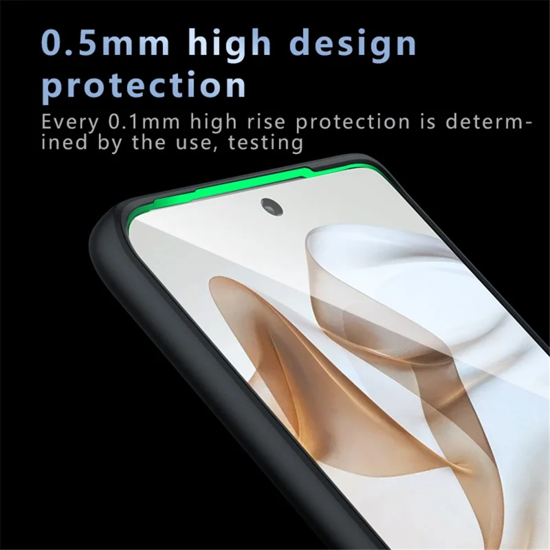 Per Motorola Edge 50 5G Case Skin-Touch TPU+PC Matte Phone Shell, Transparent Black