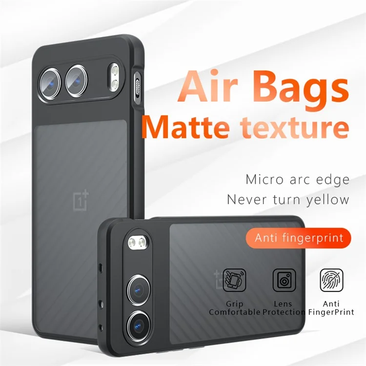 Für OnePlus Nord 4 Case Skin-Touch TPU+PC Matt Handyhülle, Transparent Schwarz
