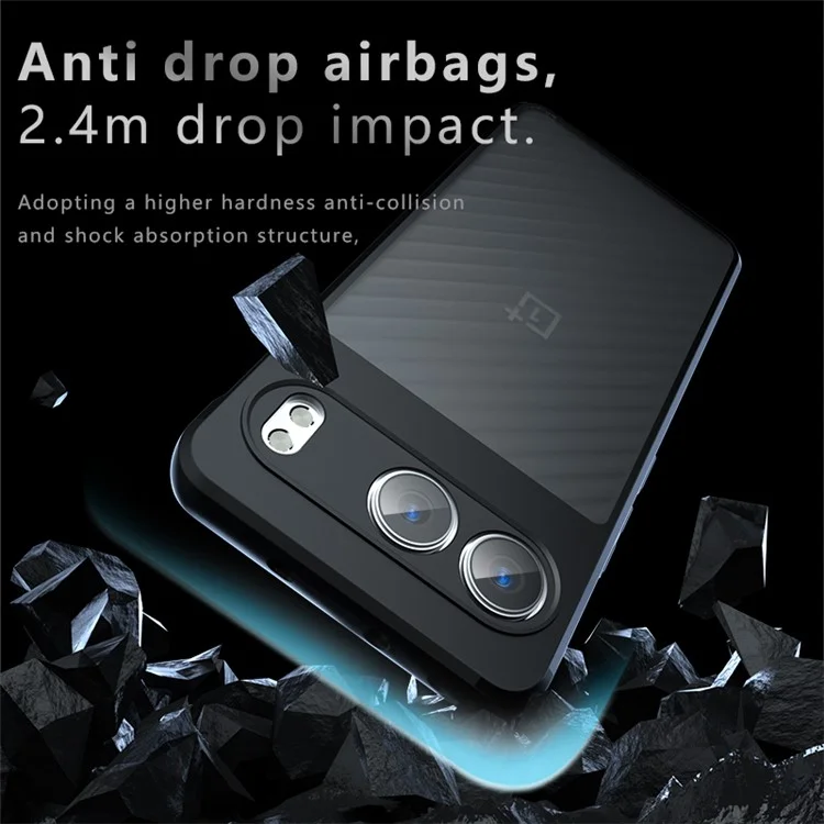Für OnePlus Nord 4 Case Skin-Touch TPU+PC Matt Handyhülle, Transparent Schwarz