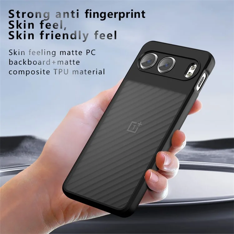 Für OnePlus Nord 4 Case Skin-Touch TPU+PC Matt Handyhülle, Transparent Schwarz