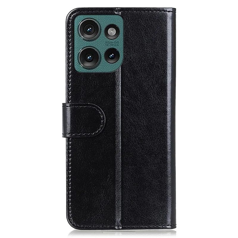 For Motorola Edge 50 Neo 5G / Moto S50 5G / Thinkphone 25 5G Case Crazy Horse Texture PU Leather Phone Stand Cover - Black