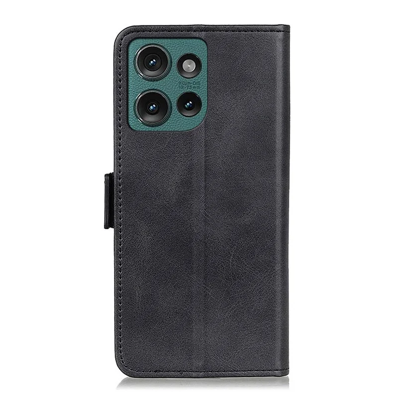 Для Motorola Edge 50 5G Case Stand Texture Texture PU Кожаная Телефонная Крышка Телефона - Черный