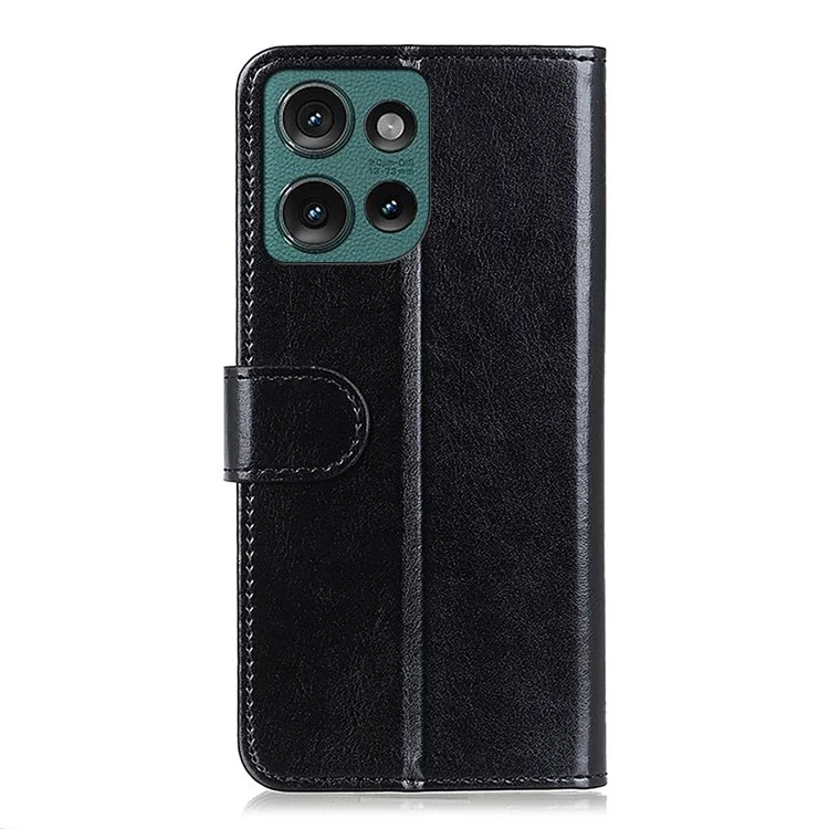 Per Motorola Edge 50 5G Case Crazy Horse Texture Peth Coperchi - Nero