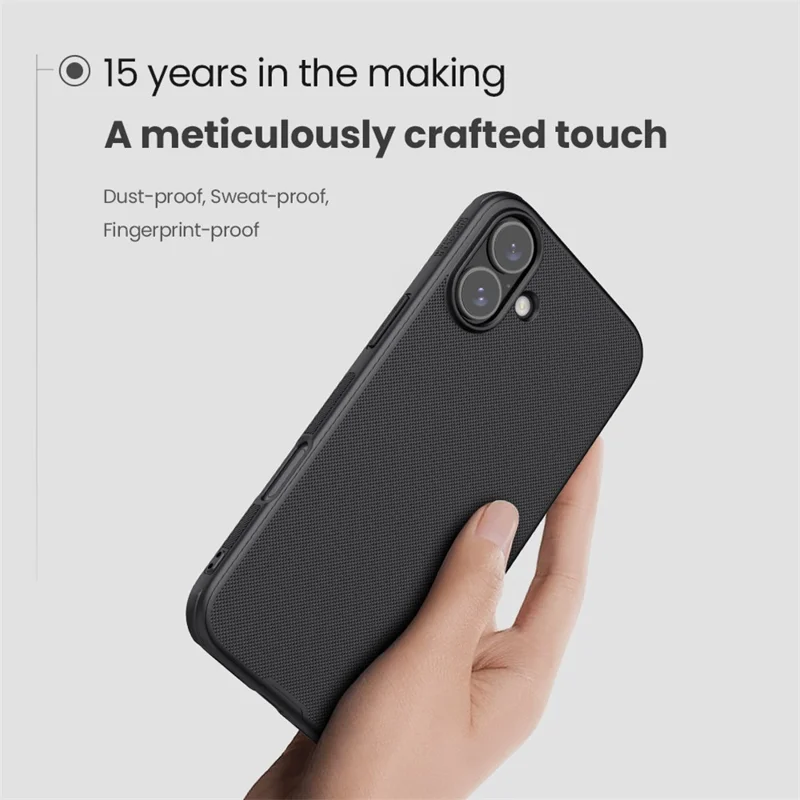 NILLKIN Frosted Shield Pro for iPhone 16 Plus Case Compatible with MagSafe PC+TPU Phone Cover, Black