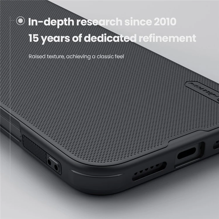 NILLKIN Frosted Shield Pro For iPhone 16 Case Matte PC+TPU Phone Cover - Black