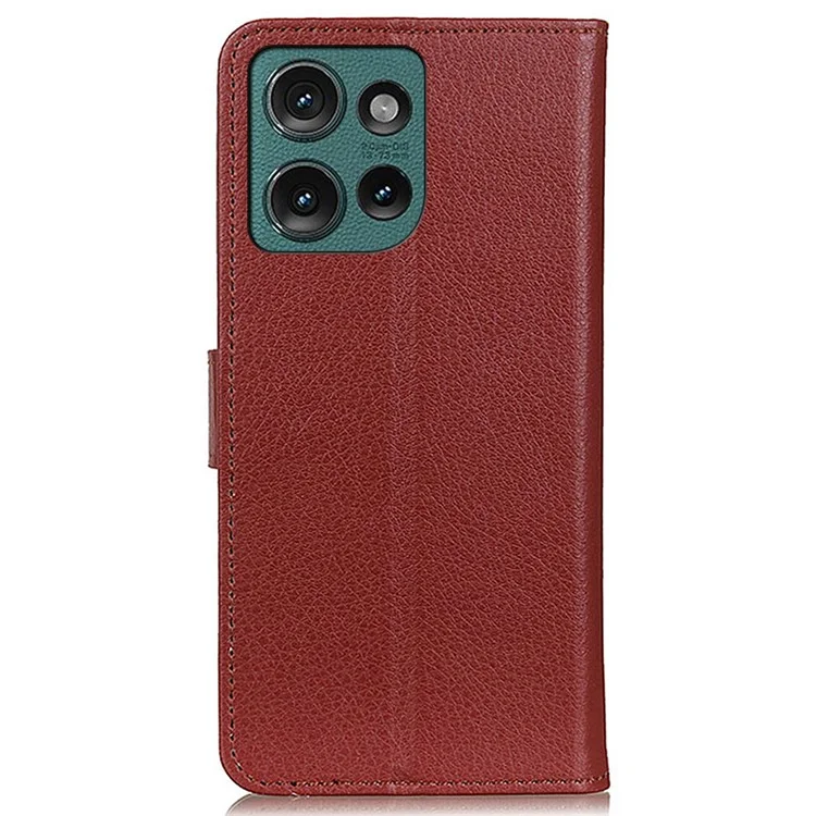 Para Motorola Edge 50 Neo 5G / Moto S50 5G / Thinkphone 25 5G Carteira Caso PU Leather Phone Cover Litchi Texture - Marrom