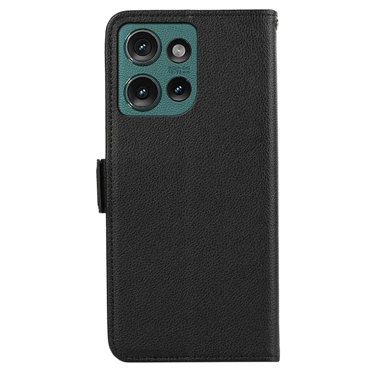 Abiel For Motorola Edge 50 Neo 5g Case Litchi Texture Кожа RFID Blocking Phone Cover - Черный