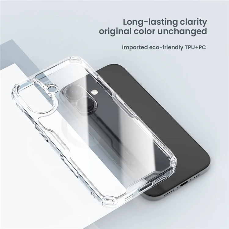 NILLKIN Pro Series for iPhone 16 Plus Case TPU+PC Ultra Clear Phone Case - Blue
