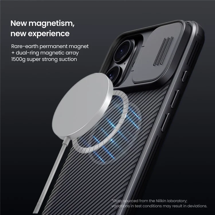 NILLKIN Camshield Pro for iPhone 16 Plus Case Compatible with MagSafe TPU+PC Phone Cover with Slider Camera - Black