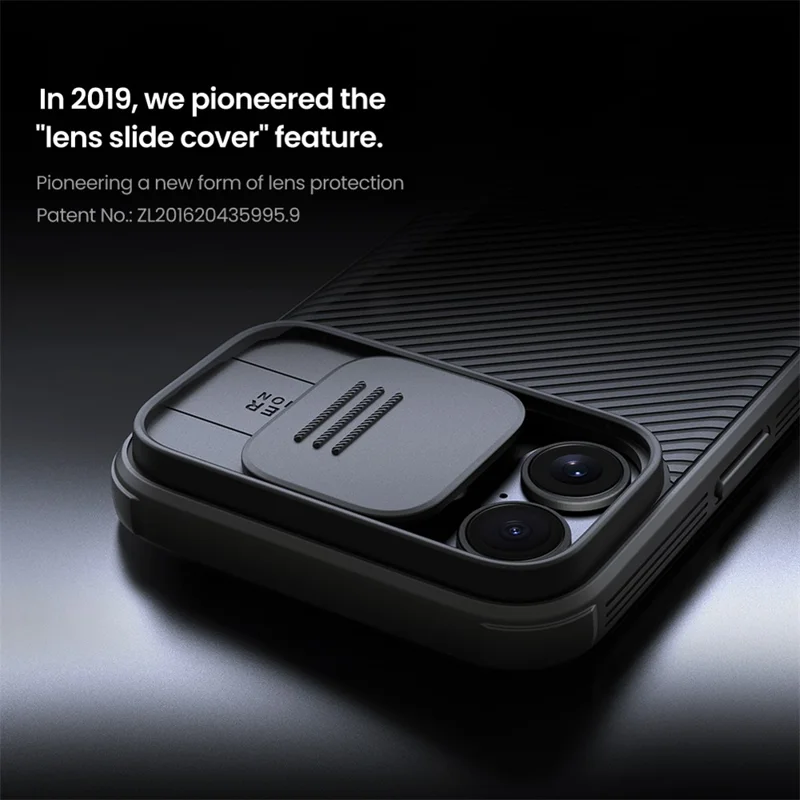 NILLKIN Camshield Pro for iPhone 16 Case Compatible with MagSafe TPU+PC Phone Cover with Slider Camera - Black