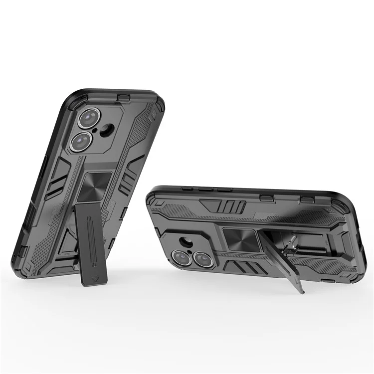Pour Iphone 16 Case PC + TPU Couverture de Téléphone Avec Choc Avec Une Cotisation - Noir