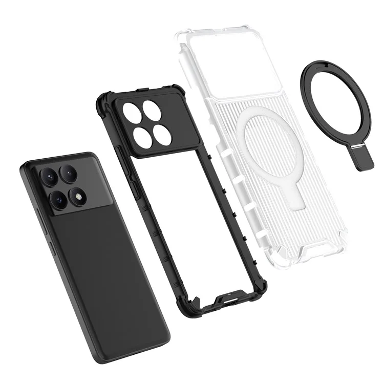 Para Xiaomi Redmi K70E 5G / Caso Poco X6 Pro 5G Con Pcp de Kickstand PC+TPU Telpular Compatible Con Magsafe - Transparente