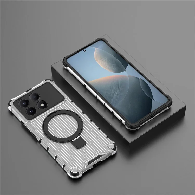 Para Xiaomi Redmi K70E 5G / Caso Poco X6 Pro 5G Con Pcp de Kickstand PC+TPU Telpular Compatible Con Magsafe - Transparente
